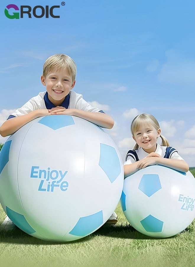 GROIC 1pc Giant Inflatable Soccer Ball - 60CM Beach Volleyball, Soccer Beach Ball with "Enjoy Life" Motif, Sports Gear  for Family Parties, Outdoor/Indoor Games Summer Swimming Pool Water Sports - Image 1